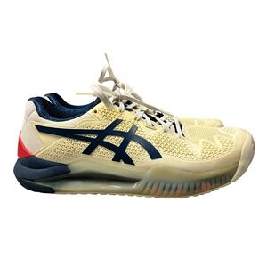 ASICS Gel-Resolution 8 Tennis Shoes Women's US 6 Wide Cream Peacoat